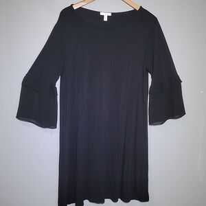LC Lauren Conrad Bell Sleeve Black Sheer Dress